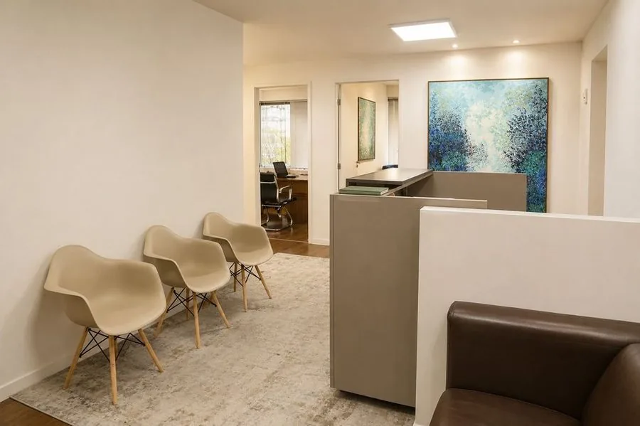 Recepção do consultório de psicologia no Brooklin, São Paulo